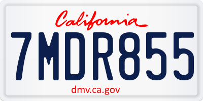 CA license plate 7MDR855