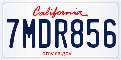 CA license plate 7MDR856