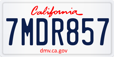 CA license plate 7MDR857
