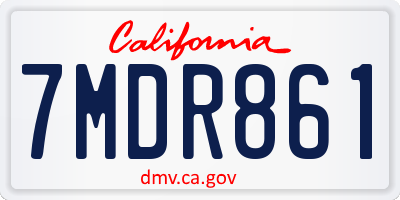 CA license plate 7MDR861