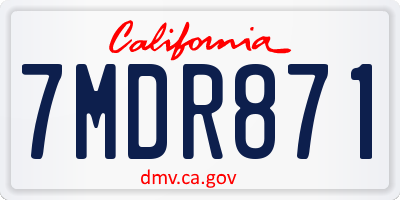 CA license plate 7MDR871