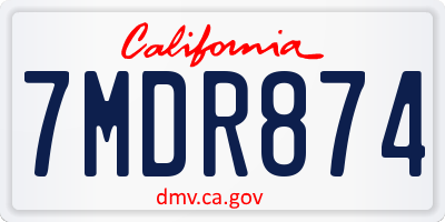 CA license plate 7MDR874