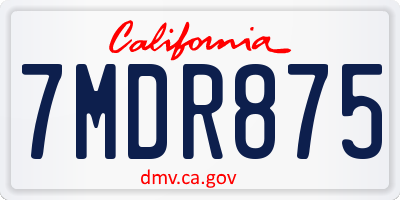 CA license plate 7MDR875