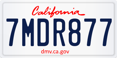 CA license plate 7MDR877
