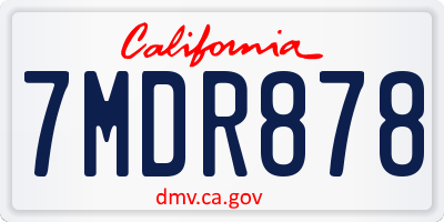 CA license plate 7MDR878