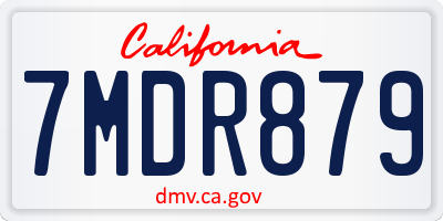 CA license plate 7MDR879