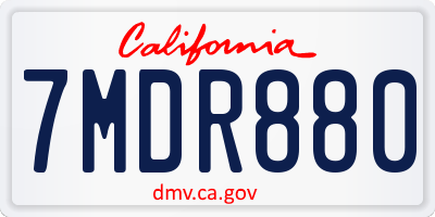 CA license plate 7MDR880