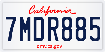 CA license plate 7MDR885