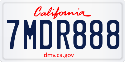 CA license plate 7MDR888