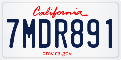 CA license plate 7MDR891