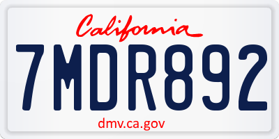 CA license plate 7MDR892