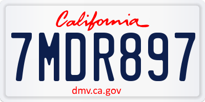 CA license plate 7MDR897