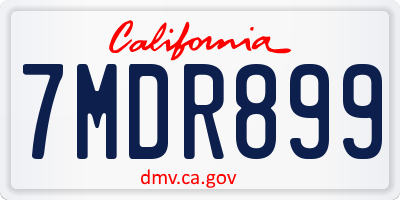 CA license plate 7MDR899