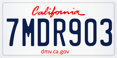 CA license plate 7MDR903