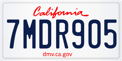 CA license plate 7MDR905