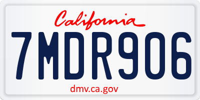 CA license plate 7MDR906