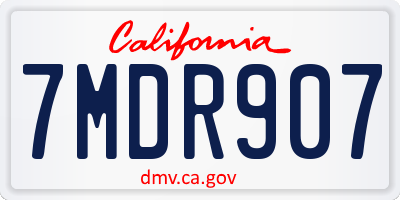 CA license plate 7MDR907