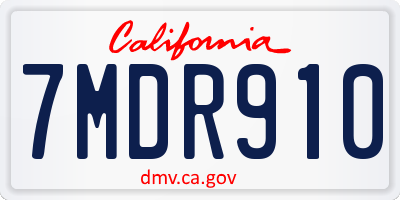 CA license plate 7MDR910