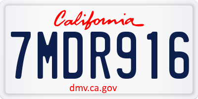 CA license plate 7MDR916
