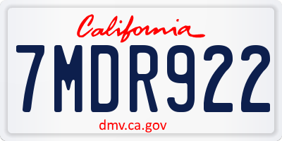 CA license plate 7MDR922