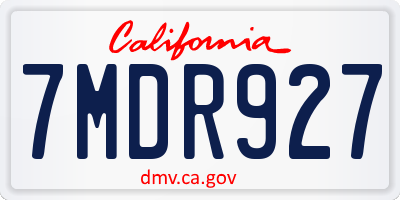 CA license plate 7MDR927