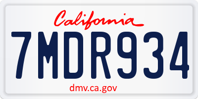 CA license plate 7MDR934