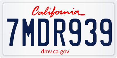 CA license plate 7MDR939