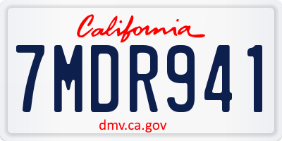 CA license plate 7MDR941