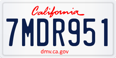 CA license plate 7MDR951