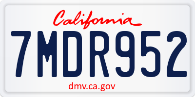 CA license plate 7MDR952