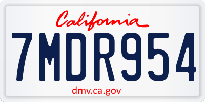 CA license plate 7MDR954