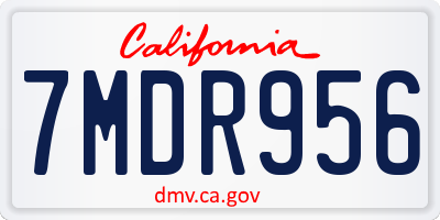 CA license plate 7MDR956