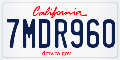 CA license plate 7MDR960