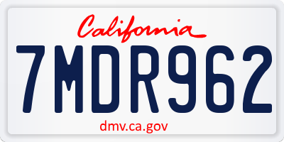 CA license plate 7MDR962
