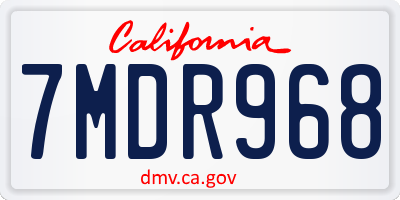 CA license plate 7MDR968