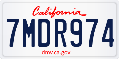 CA license plate 7MDR974