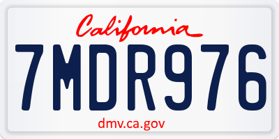 CA license plate 7MDR976