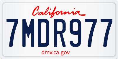 CA license plate 7MDR977