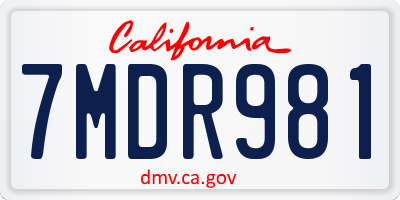 CA license plate 7MDR981
