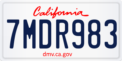 CA license plate 7MDR983