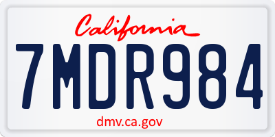 CA license plate 7MDR984