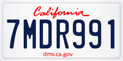 CA license plate 7MDR991
