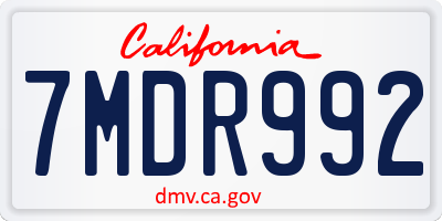CA license plate 7MDR992