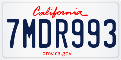 CA license plate 7MDR993