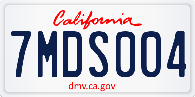 CA license plate 7MDS004