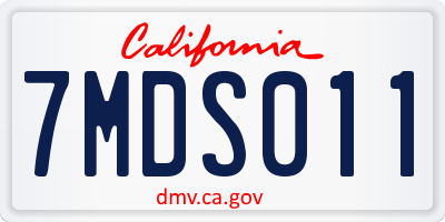 CA license plate 7MDS011