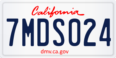 CA license plate 7MDS024