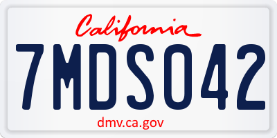 CA license plate 7MDS042