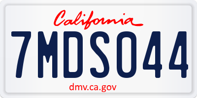 CA license plate 7MDS044