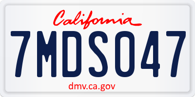 CA license plate 7MDS047